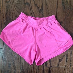 Lululemon hot pink hotty hot shorts size 4